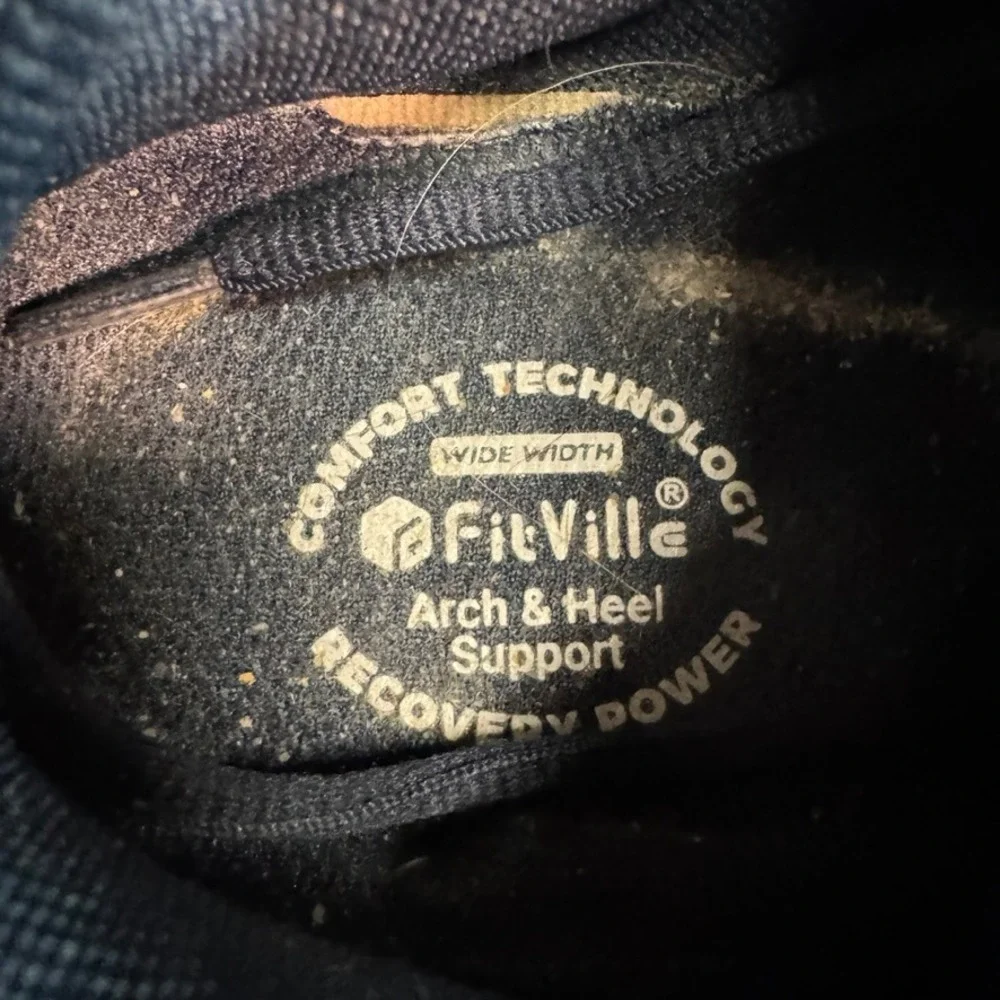 FitVille Rebound Core Navy Blue Grey Mesh Athletic Running Shoes Mens 10EW